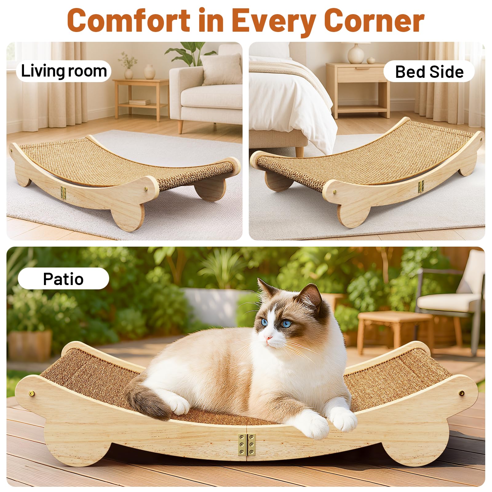 Ordora Extra Large Cat Scratcher: Cat Scratch Pad&Bed Lounge