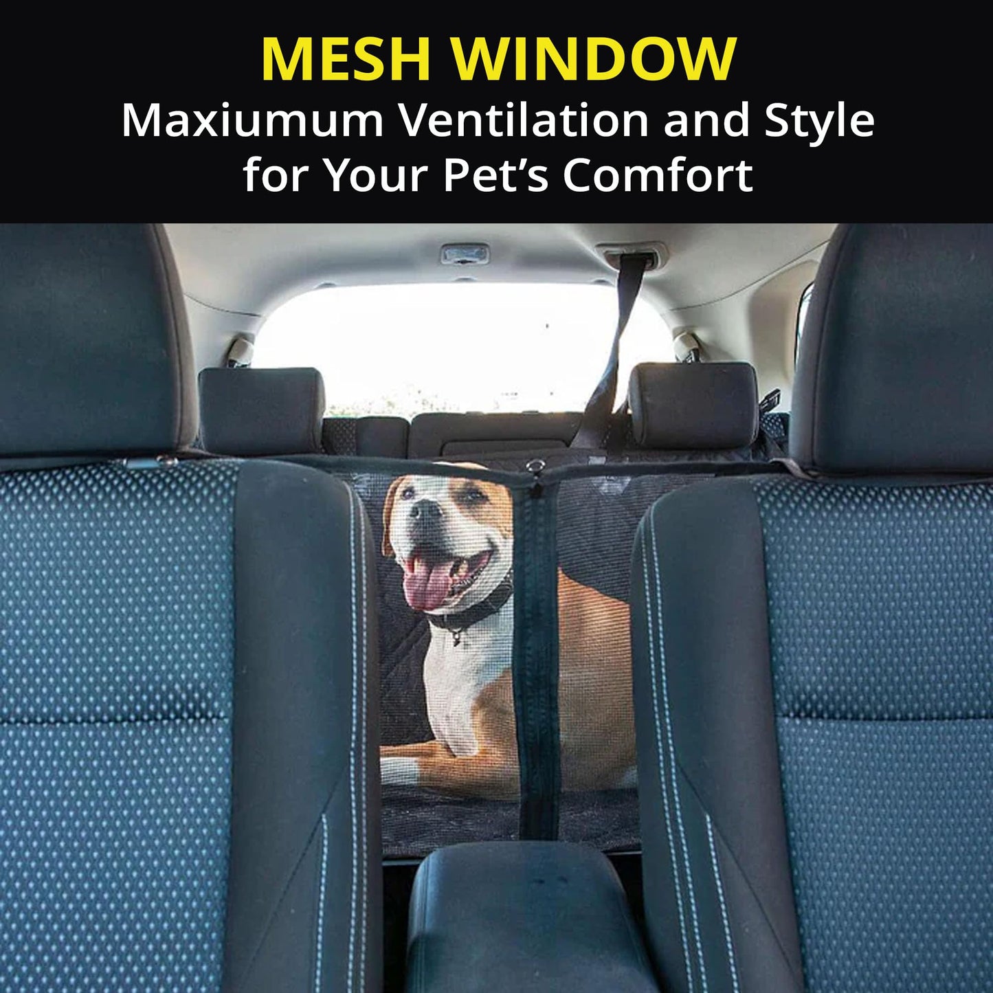 Meadowlark Dog Car Seat Cover with Mesh Window, Heavy-Duty Pet Seat