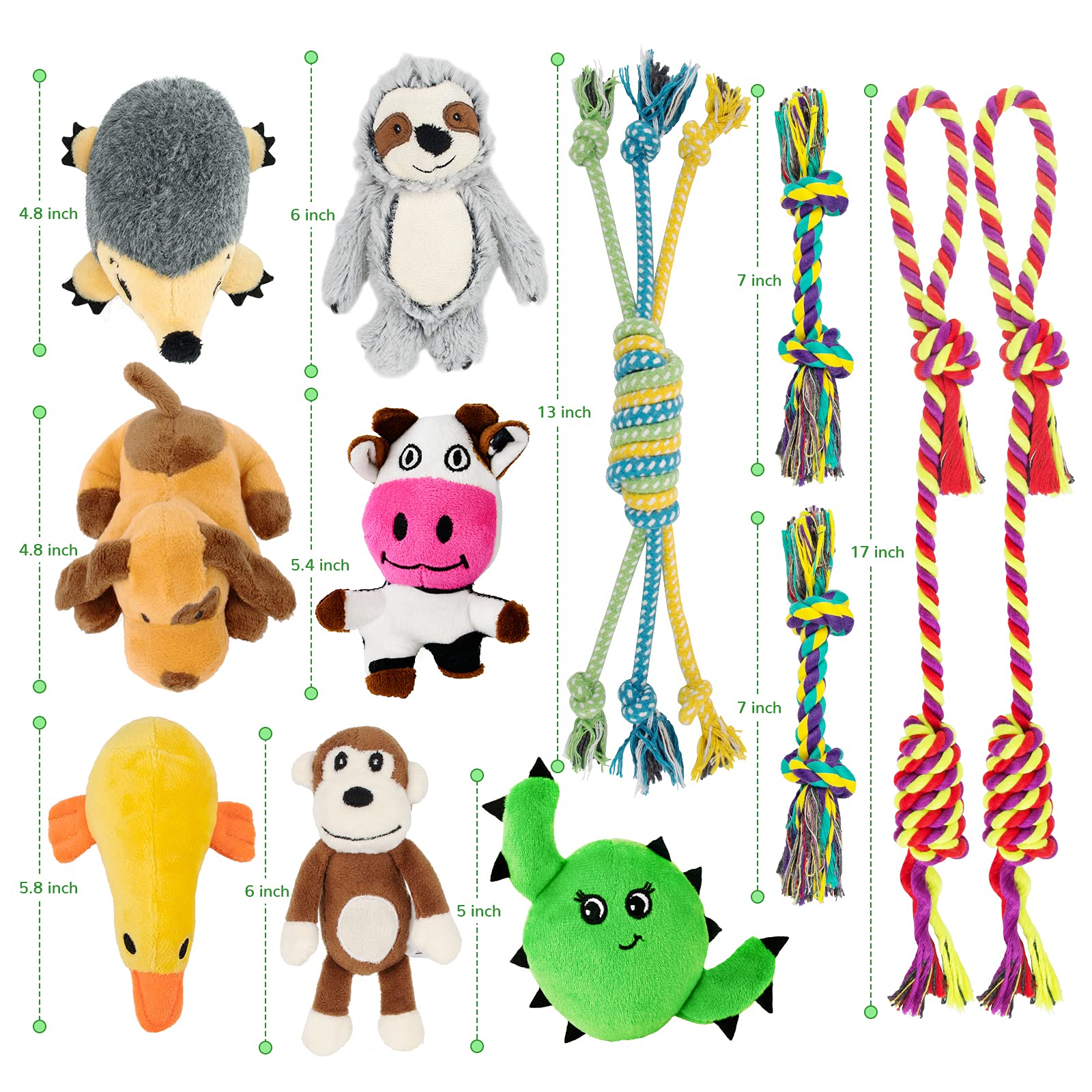 LEGEND SANDY Puppy Toys, Squeaky Dog Toys for Small Dogs, 12 Pack Chew