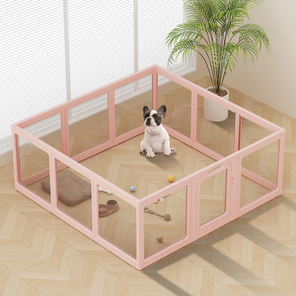 ClimbHope Clear Acrylic Dog Playpen Indoor, Puppy Cat Small Pet Crate