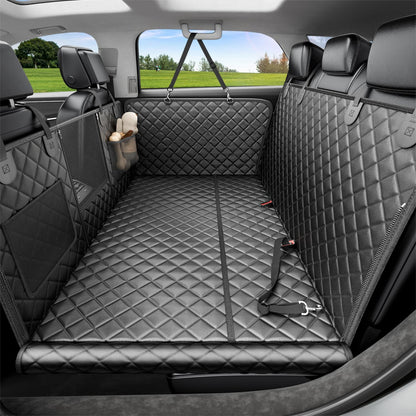REEVAA Dog Car Seat Cover for Back Seat, Hard Bottom Dog Hammock