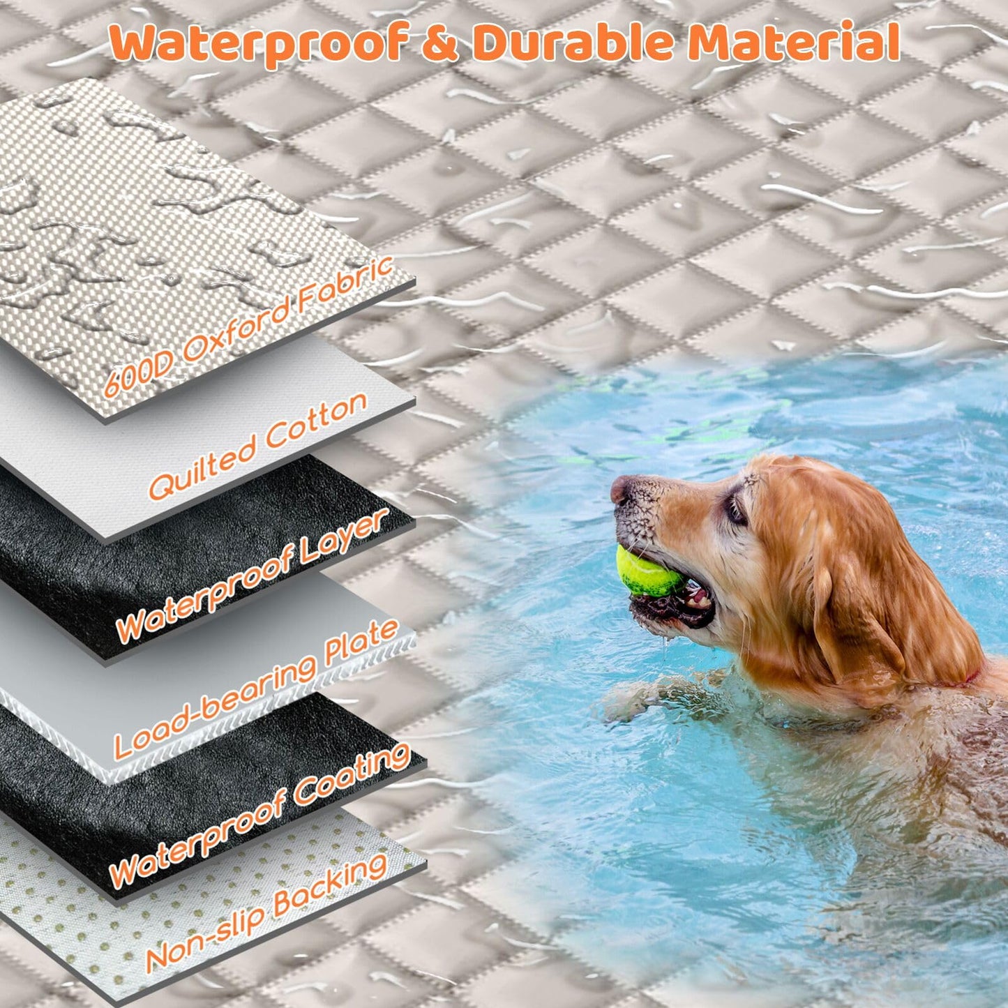 URPOWER Backseat Extender for Dogs Hard Bottom Dog Car Seat Cover