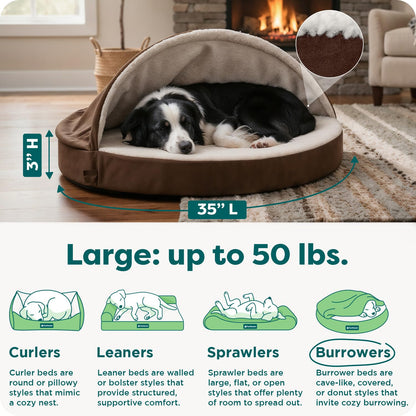 Furhaven 35" Round Orthopedic Dog Bed for Large/Medium Dogs w/ Bed