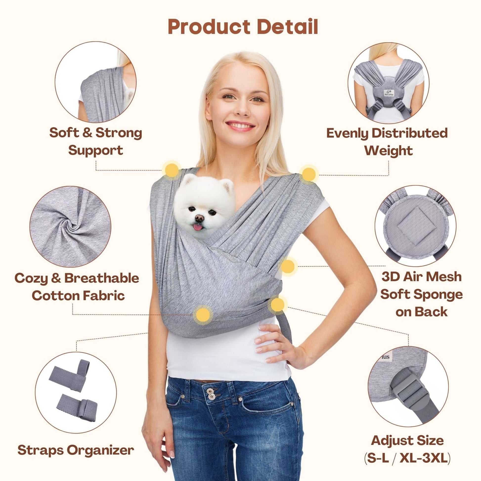 Dog Carrier for Small Dogs, Front Facing Dog Carrier Sling, Carrier