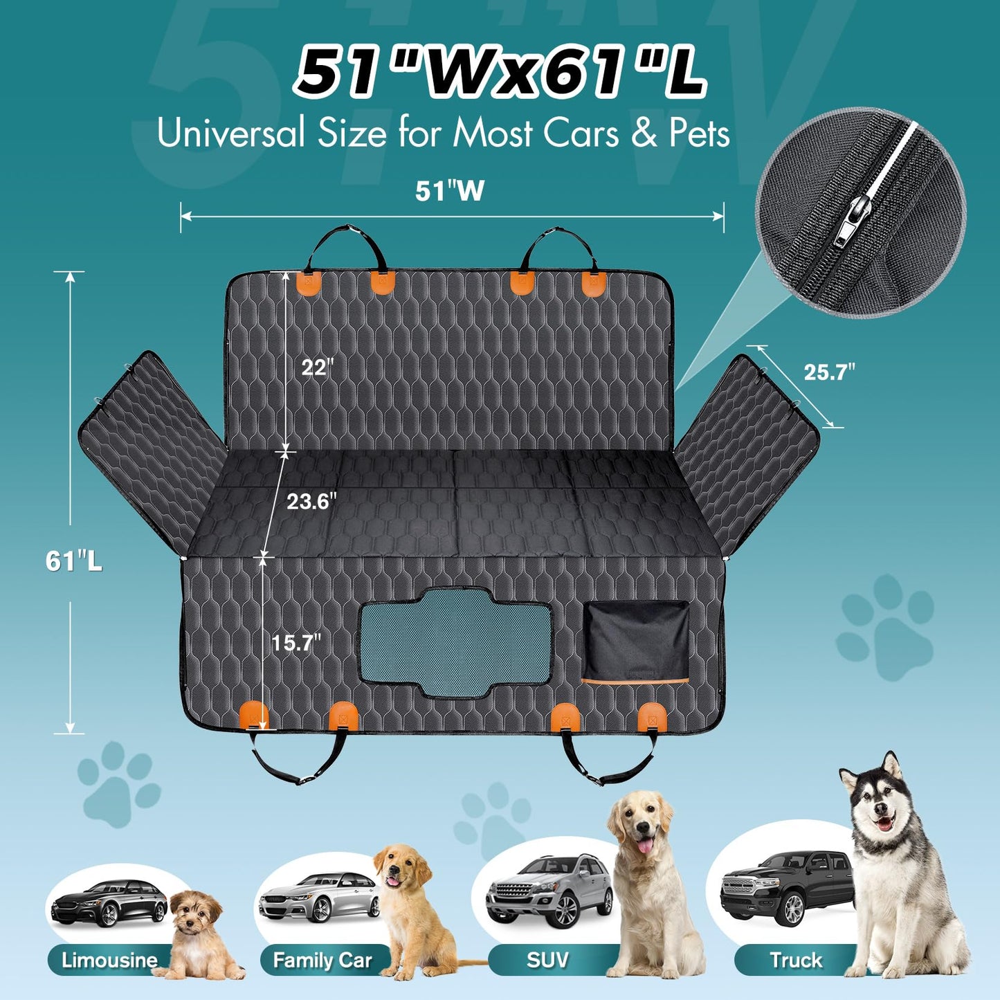 Chumajor Back Seat Extender for Dogs-Supports ,Waterproof Dog Car Seat