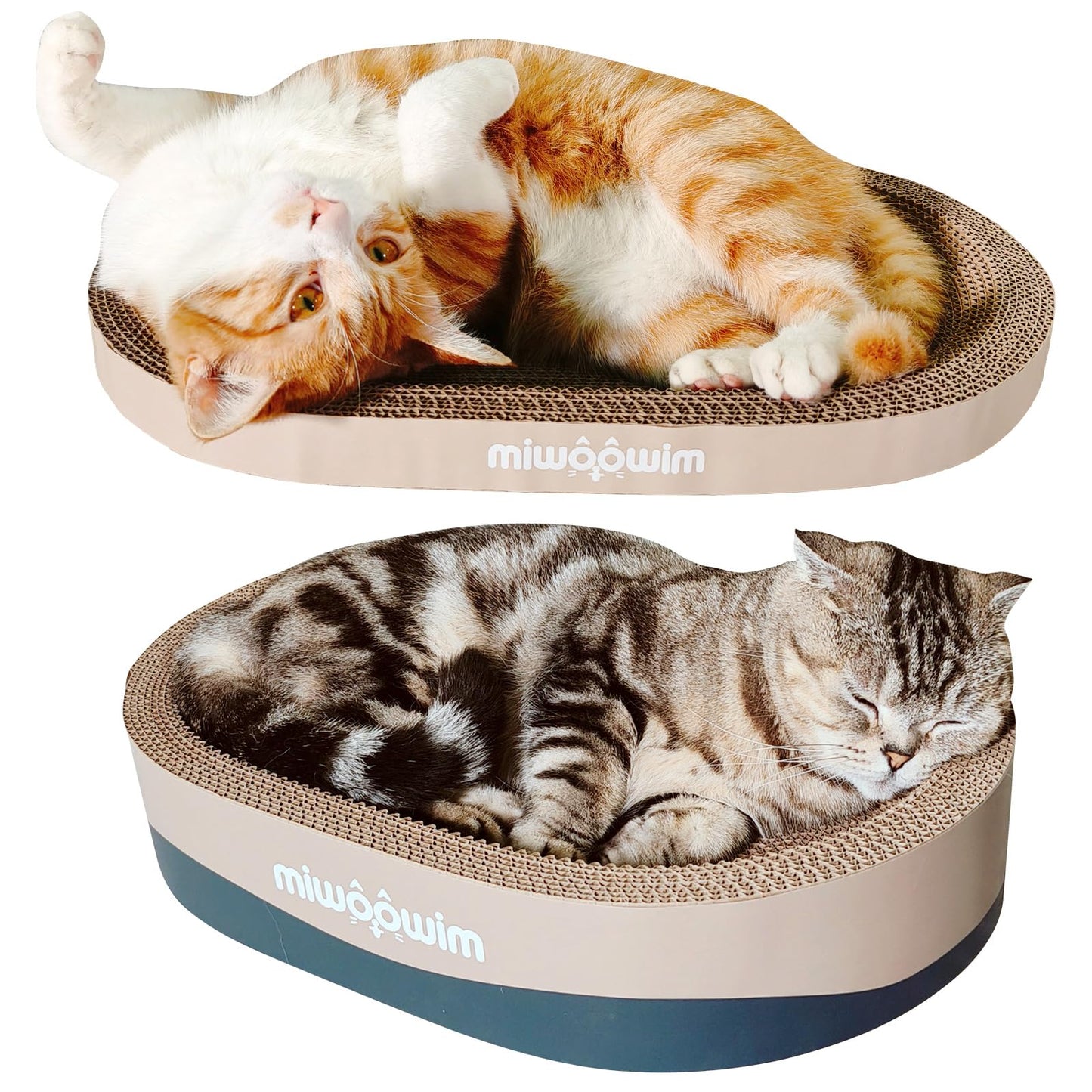 3PSC Cat Scratcher Cardboard, Oval Cat Scratch Pad Bowl Nest Pad