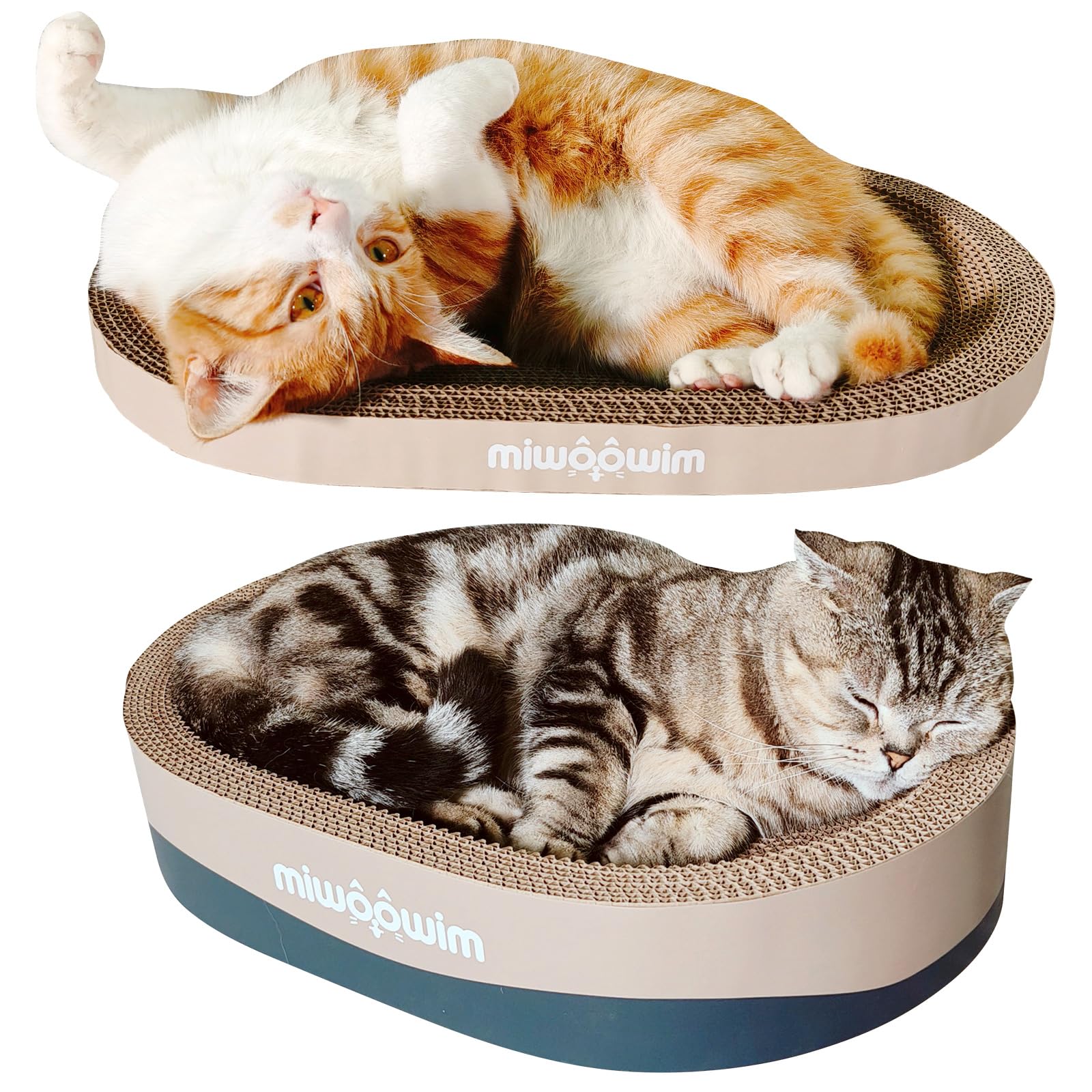 3PSC Cat Scratcher Cardboard, Oval Cat Scratch Pad Bowl Nest Pad