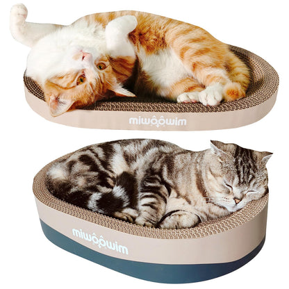 3PSC Cat Scratcher Cardboard, Oval Cat Scratch Pad Bowl Nest Pad