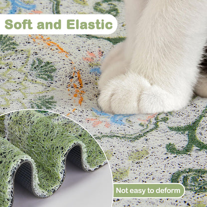 Glittme 2PCS Cat Litter Mat with Non-Slip Bottom Litter Box Mat Mat