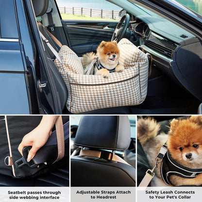 ZOMISIA Dog Car Seat for Small Dogs Waterproof Pet Booster Seat