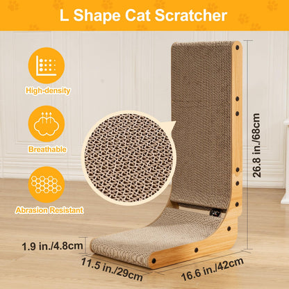 Poils bebe L Shape Cat Scratcher, Cat Scratchers for Indoor Scratchers