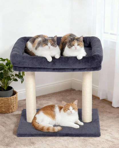 KinoTail Cat Tree with Large Top Perch Bed (19"×15.8"), Tower