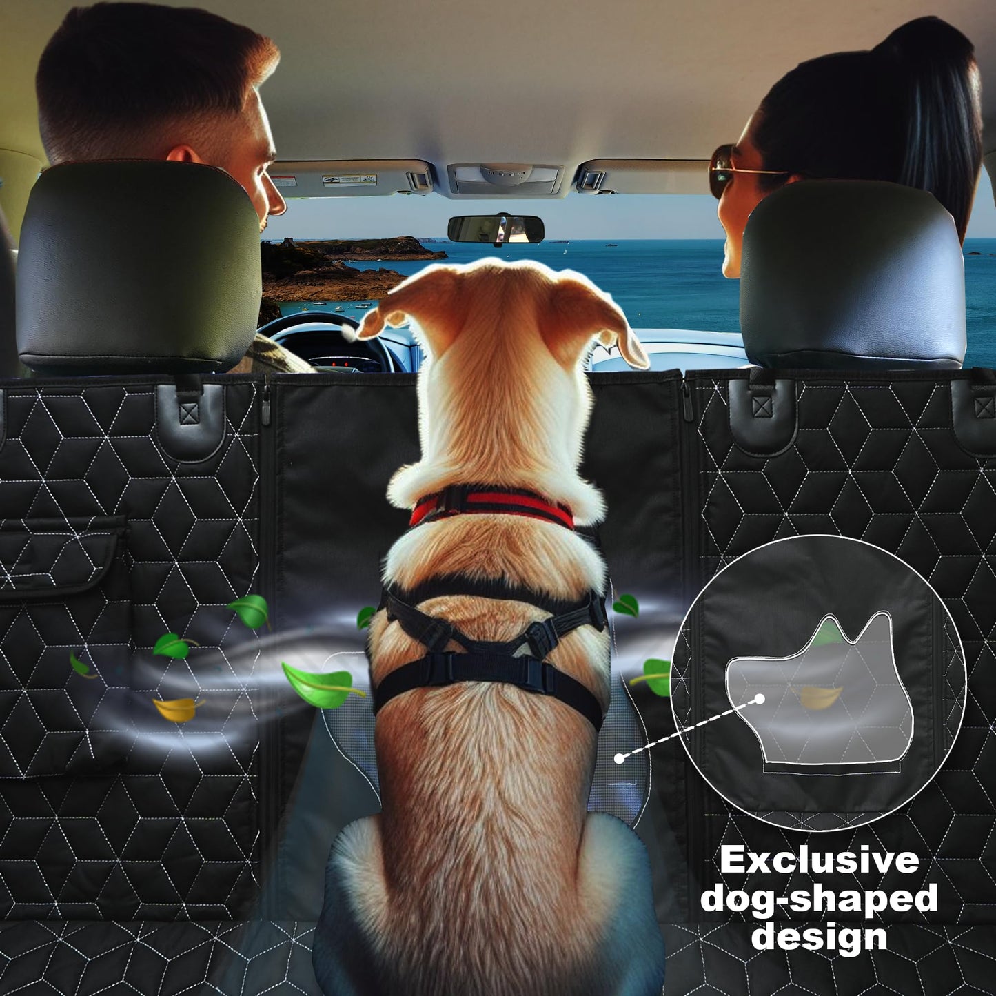 Dog Seat Covers for Back Seat,Pet Hammock for Cars, Waterproof Seat