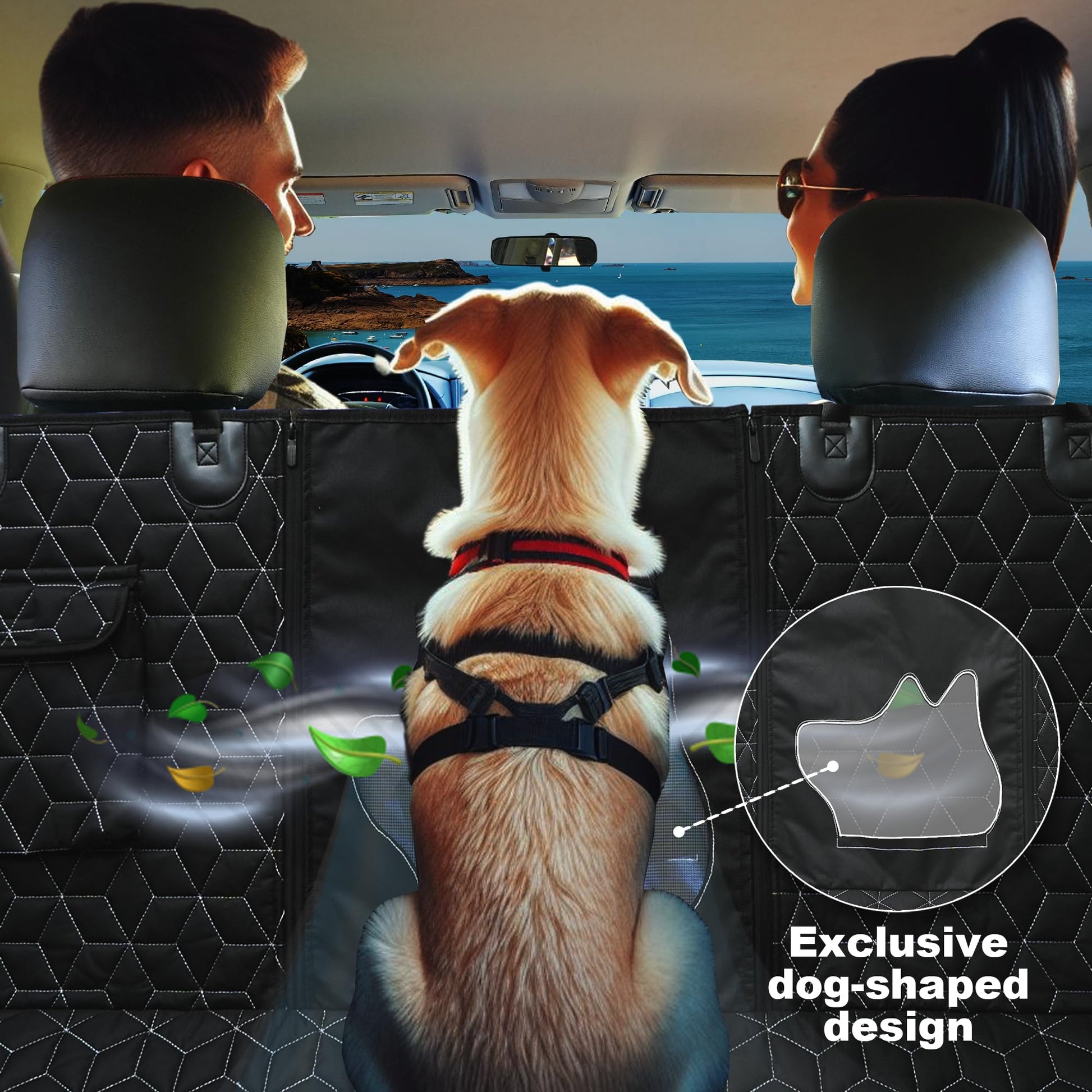 Meginc Dog Car Seat Cover for Large SUV, Waterproof Dog Seat Cover