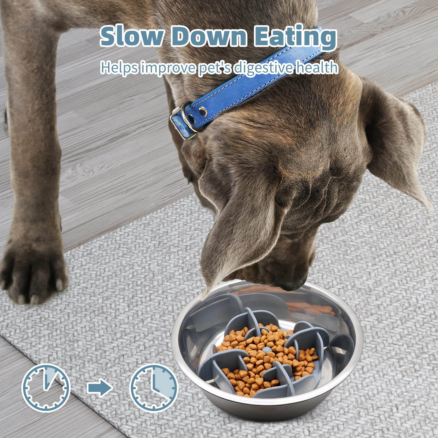 Jaoul Slow Feeder Dog Bowls Insert for Large Breed, Cuttable Slow Bowl