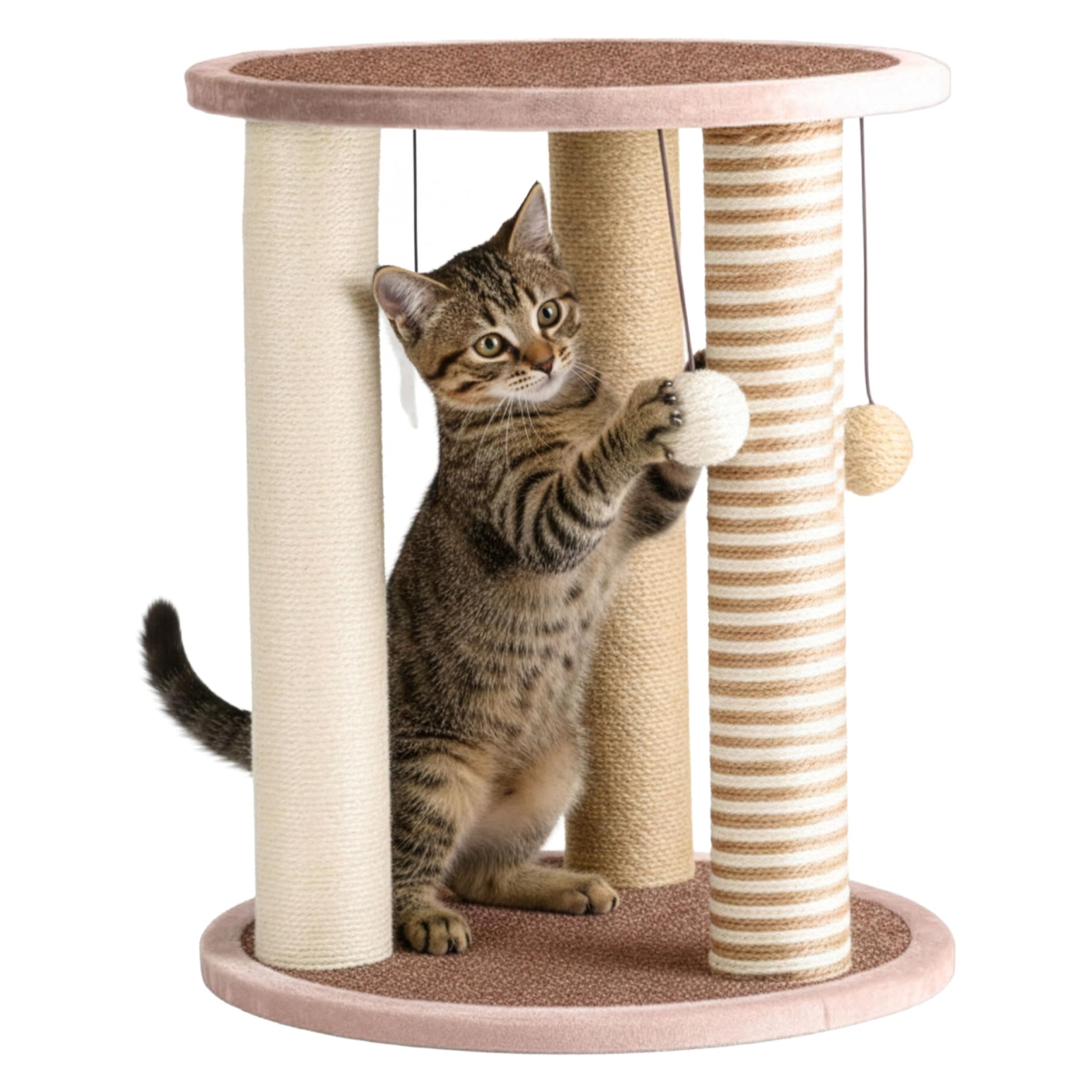 Cat Scratching Post 3 Scratcher Posts with Carpeted Base Play Posts