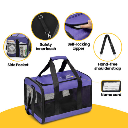Conlun Dog Carrier Soft Sided, Large Cat Carrier with Inner Safety Bag