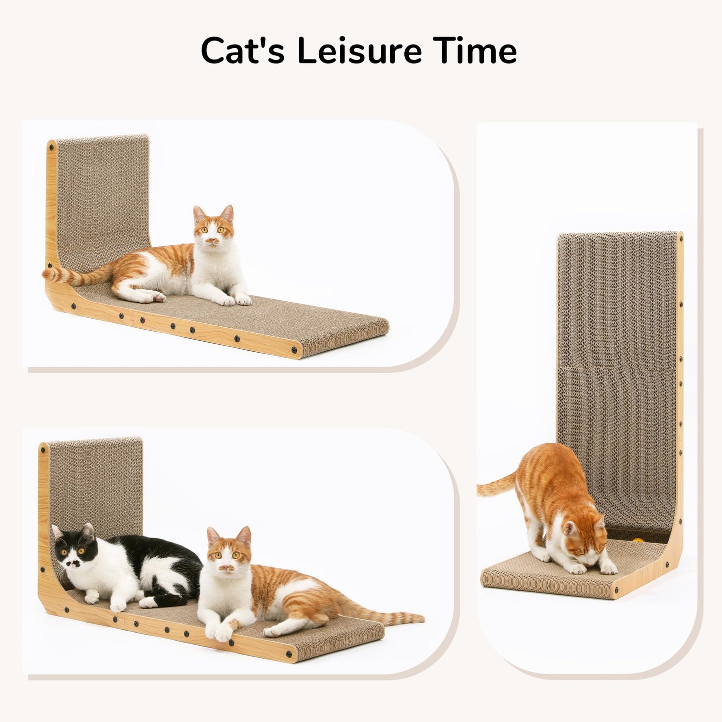 FUKUMARU Cat Scratcher, L Shape Cat Scratch Pad Wall Mounted, Pad