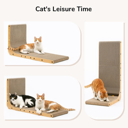FUKUMARU Cat Scratcher, L Shape Cat Scratch Pad Wall Mounted, Pad