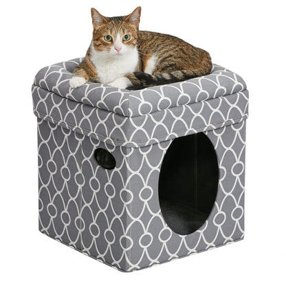 MidWest Homes for Pets Feline Nuvo Curious Cat Cube, Foldable Toy