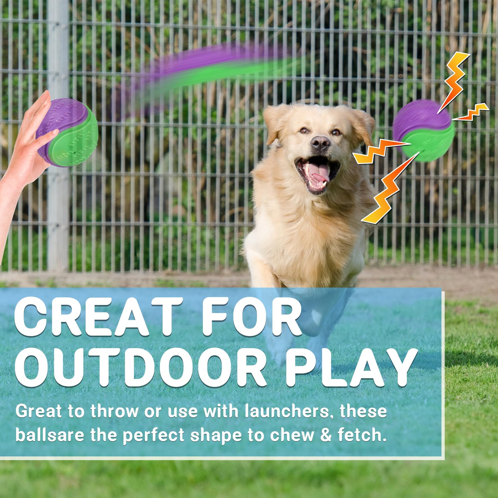 LECHONG Squeaky Dog Balls Toys for Training, Dog Toys to Keep Chew