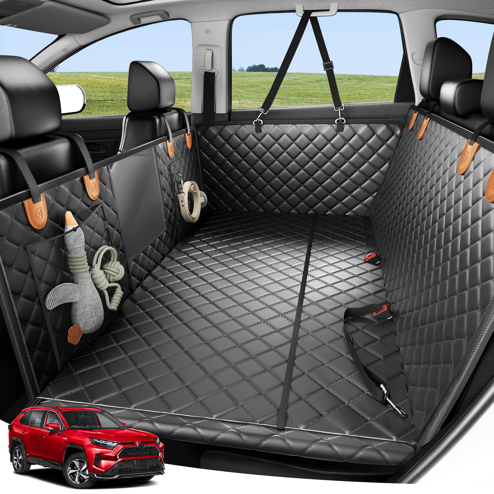 Zanch Heavy-Duty Dog Car Seat Cover, Flat Solid Back Seat Seat