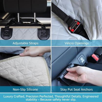 Lassie Dog Car Seat Covers for Back Seat with 2 Seat Belts, Seat