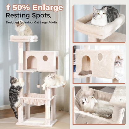 Pawfessor 54” Cat Tree with Big Hammock 21x17” XL Cat Tower