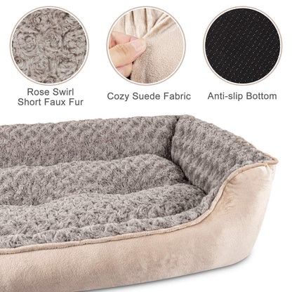 JOEJOY Rectangle Dog Bed for Large Medium Small Dogs Machine Bed