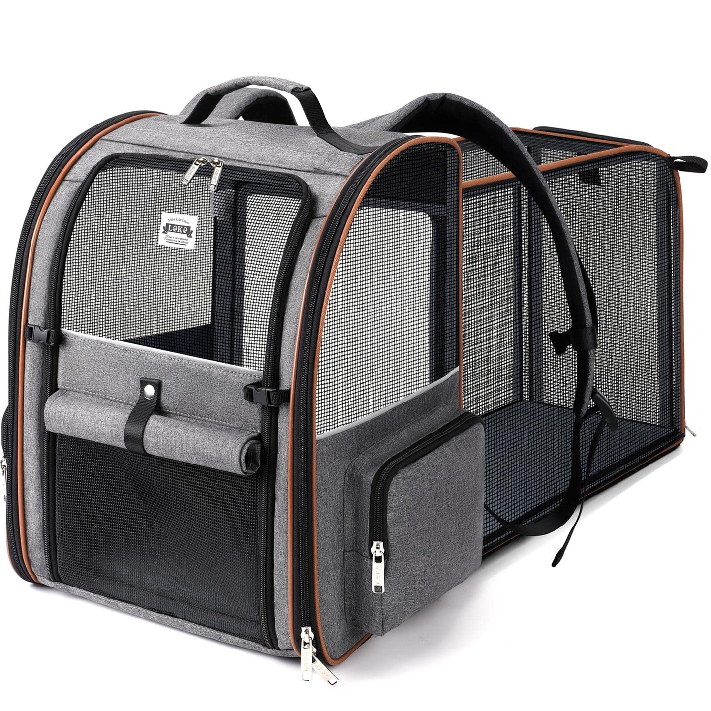 Lekebobor Cat Carrier Backpack, Expandable Pet Carrier with Carrier