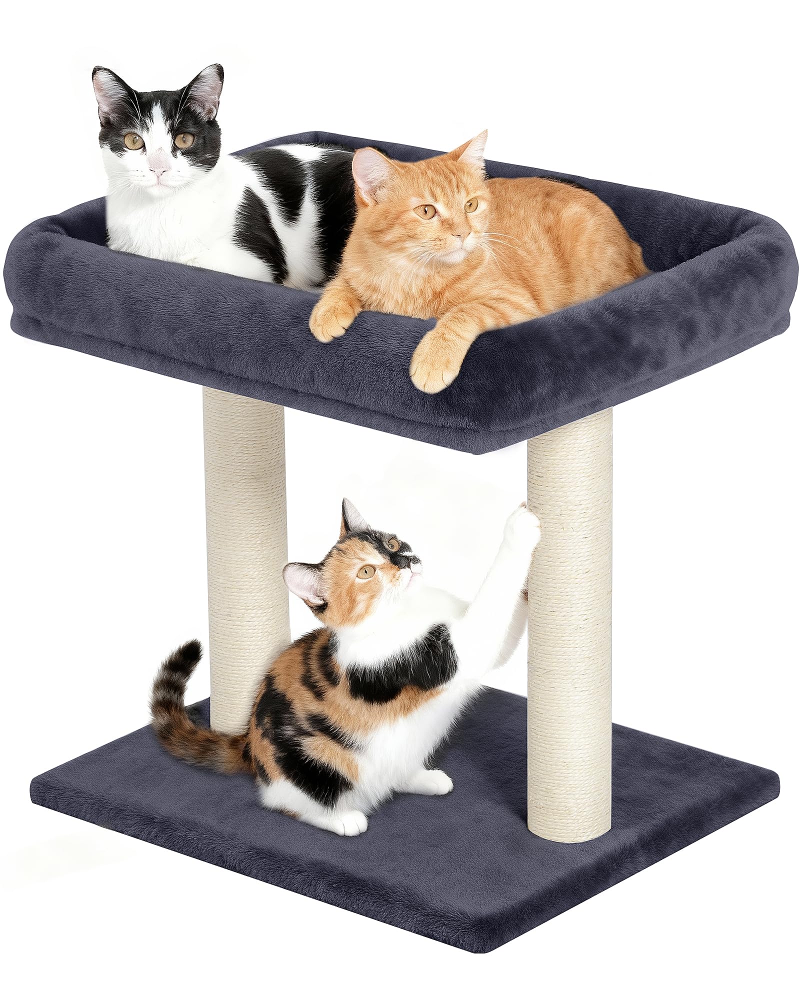 KinoTail Cat Tree with Large Top Perch Bed (19"×15.8"), Tower
