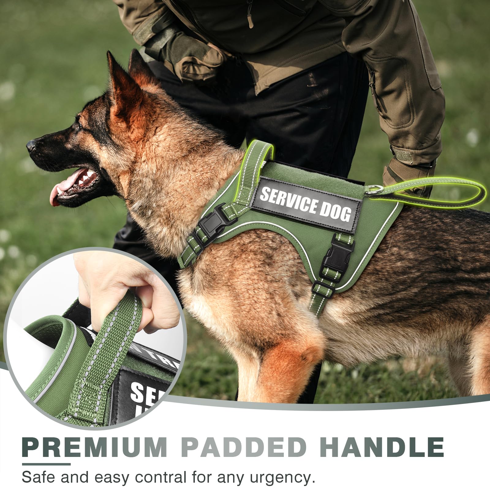WINSEE Tactical Dog Harness, No Pull Dog Harness