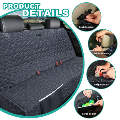 Meginc Dog Car Seat Covers for Back Seat,Waterproof Pet Bench Seat