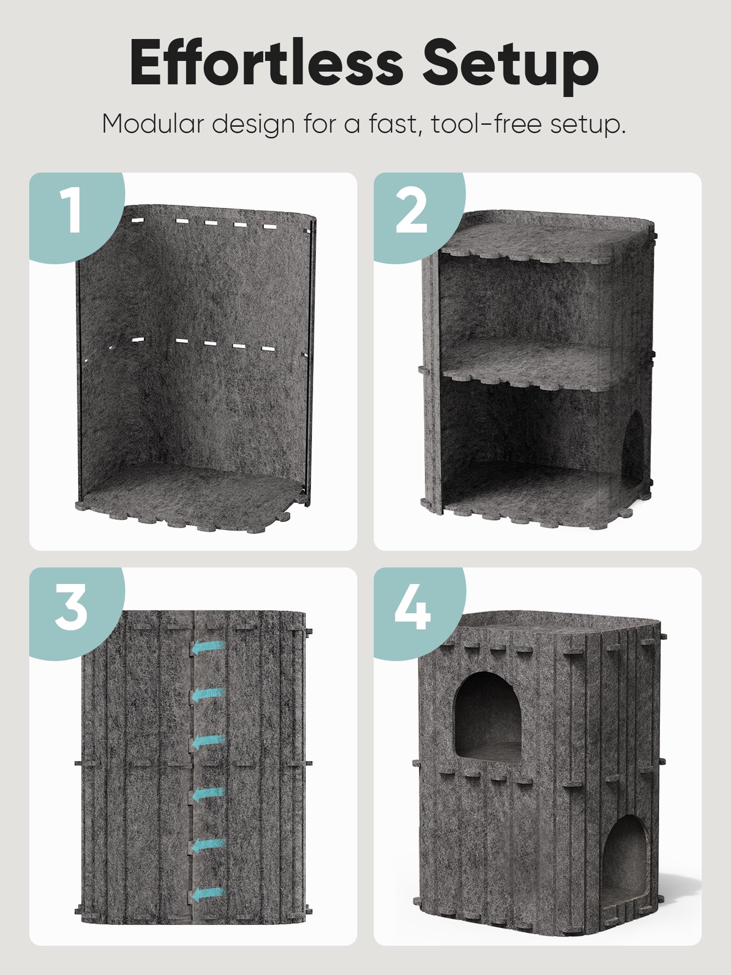 FUKUMARU Cat House for Indoor Cats, Large Cat Bed Cave Condo, Bed
