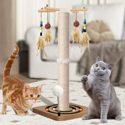 PAROTO Tall Cat Scratching Post, Sisal Cat Tree Tower Scratcher