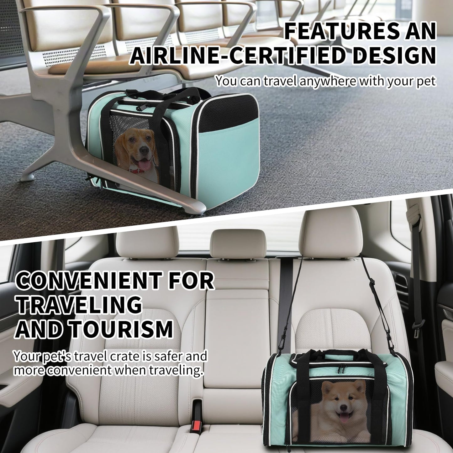 Yipincover Carriers Soft-Sided Large Pet Carrier