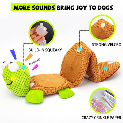 lilfrd Dog Puzzle Toys Enrichment Squeaky Crinkle Snuffle Treat Plush