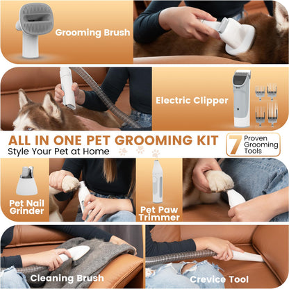 Dog Grooming Vacuum and Kit, Clipper Nail Trimmer Grinder, Clipper