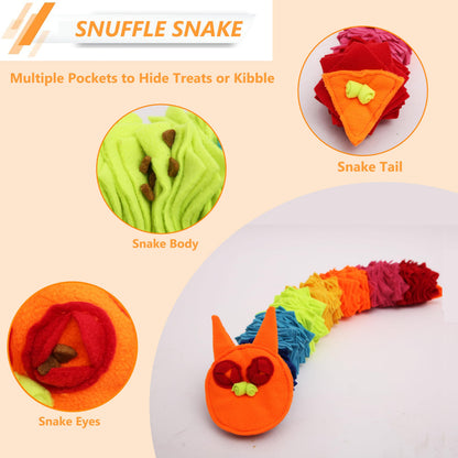 Ablechien Snuffle Ball Rainbow Snuffle Snake Puzzle Toy for Dogs Ball