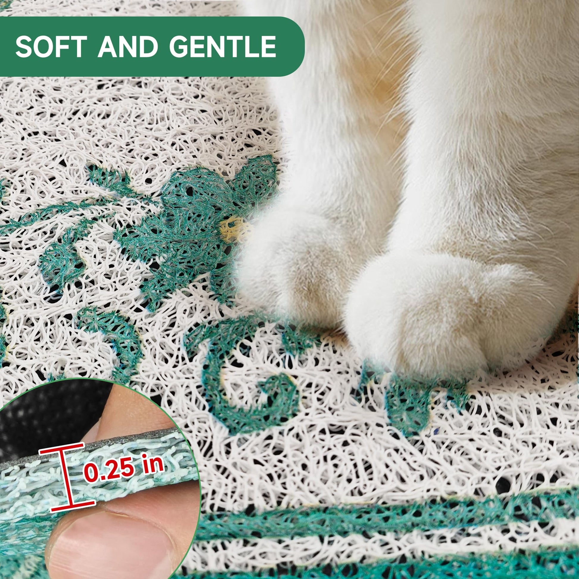 YOSEPATI Cat Litter Mat, 35" x 23" Litter Box mat, Traps Litter