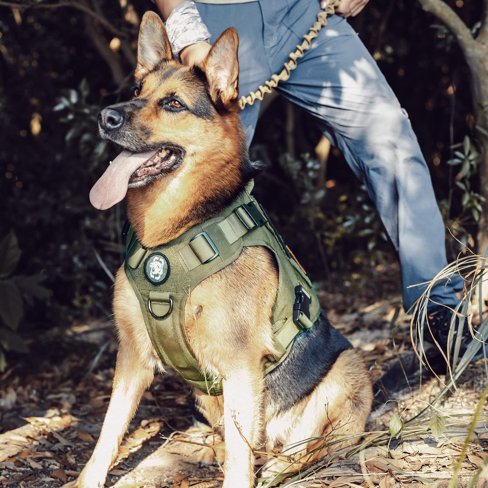 OneTigris Tactical Dog Harness,No-Pull Dog Vest with Leash Leash