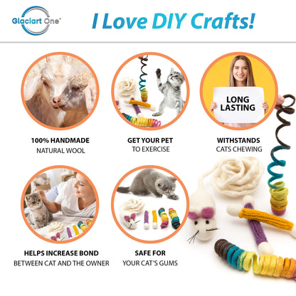 Glaciart One Indoor Catnip Cat Toy Pack 5pc, Kitty Toys Include Catnip