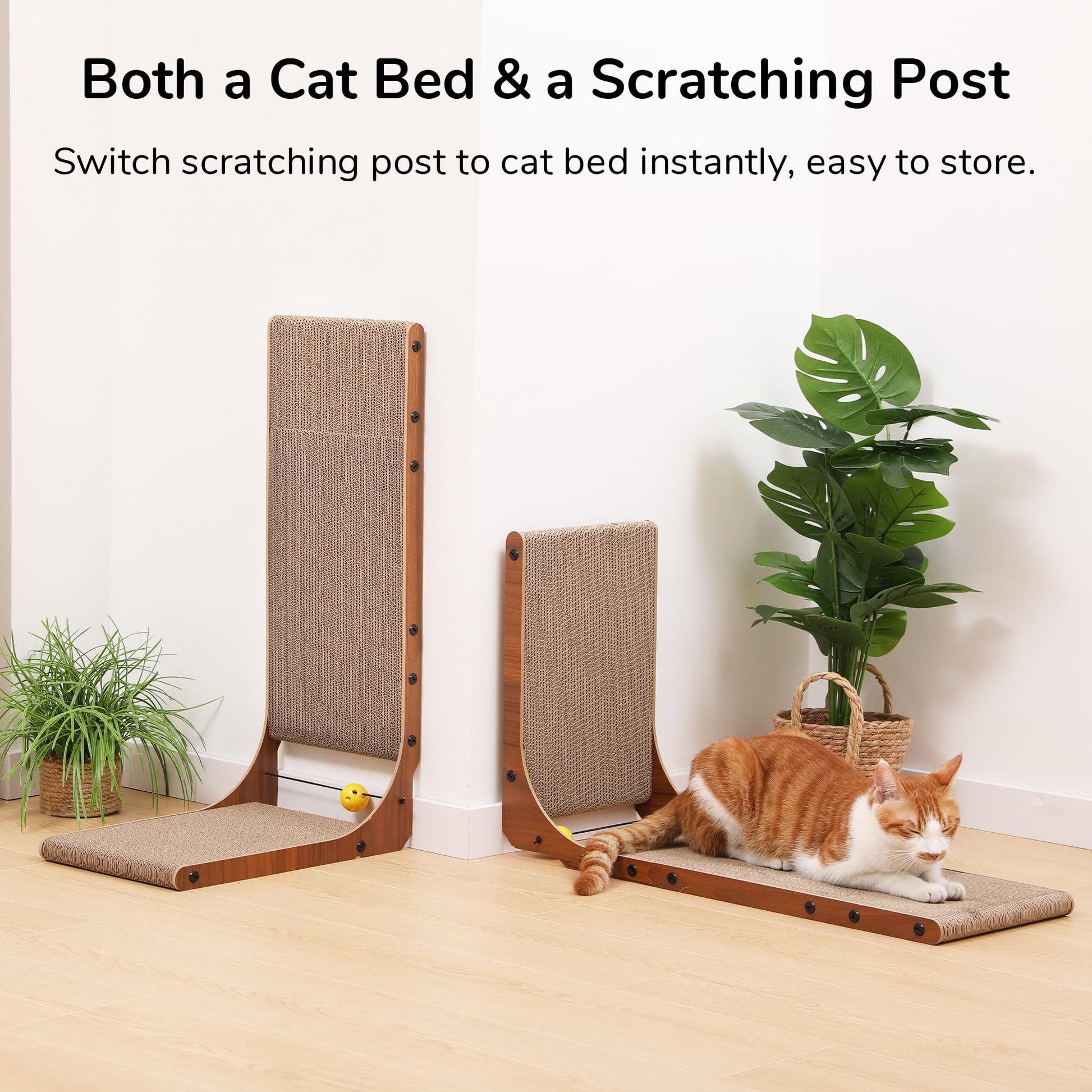 FUKUMARU Cat Scratcher, Cat Scratch Pad for Indoor Cats, L Shaped Pad