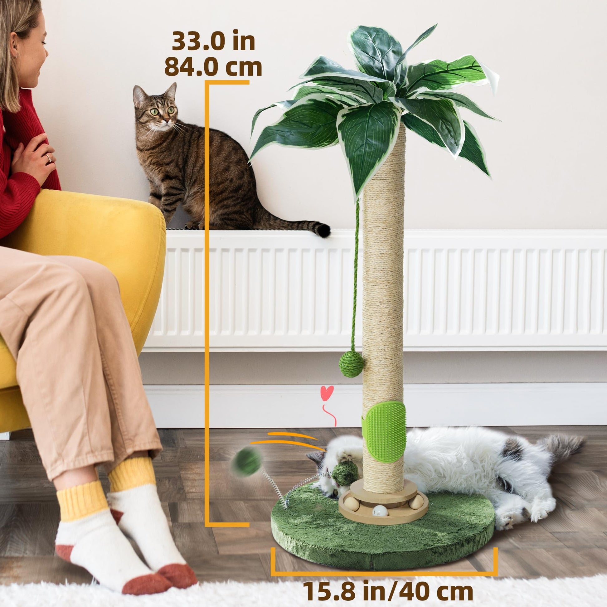 Fantasreen Cat Scratching Post 33'' Cat Scratcher Tall Posts