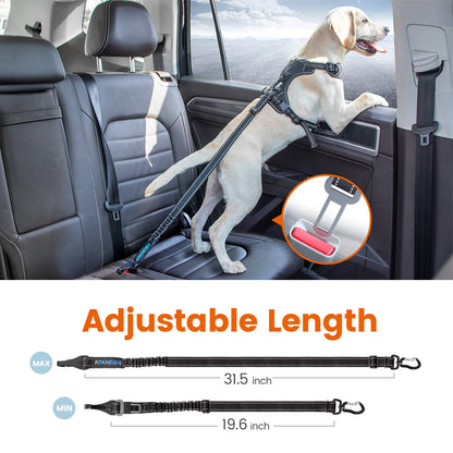 IOKHEIRA Dog Seatbelt, Updated Adjustable Harness Reflective Seat