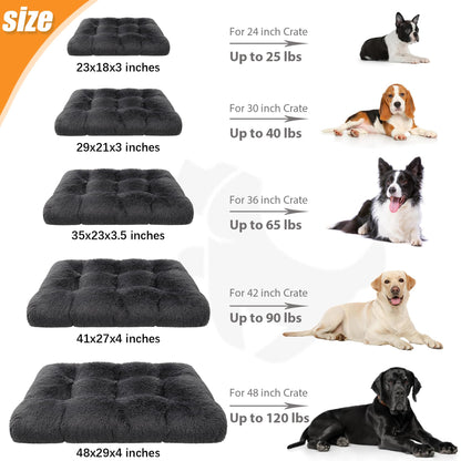 KSIIA Dog Crate Bed Washable Dog Beds for Large Dogs Deluxe Plush Bed