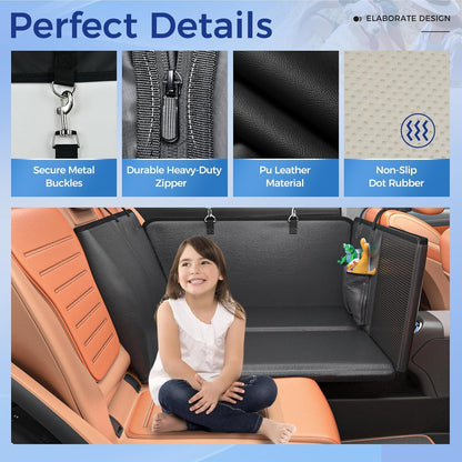 HOB4U Back Seat Extender for Dogs, Hard Bottom Dog Car Seat Cover
