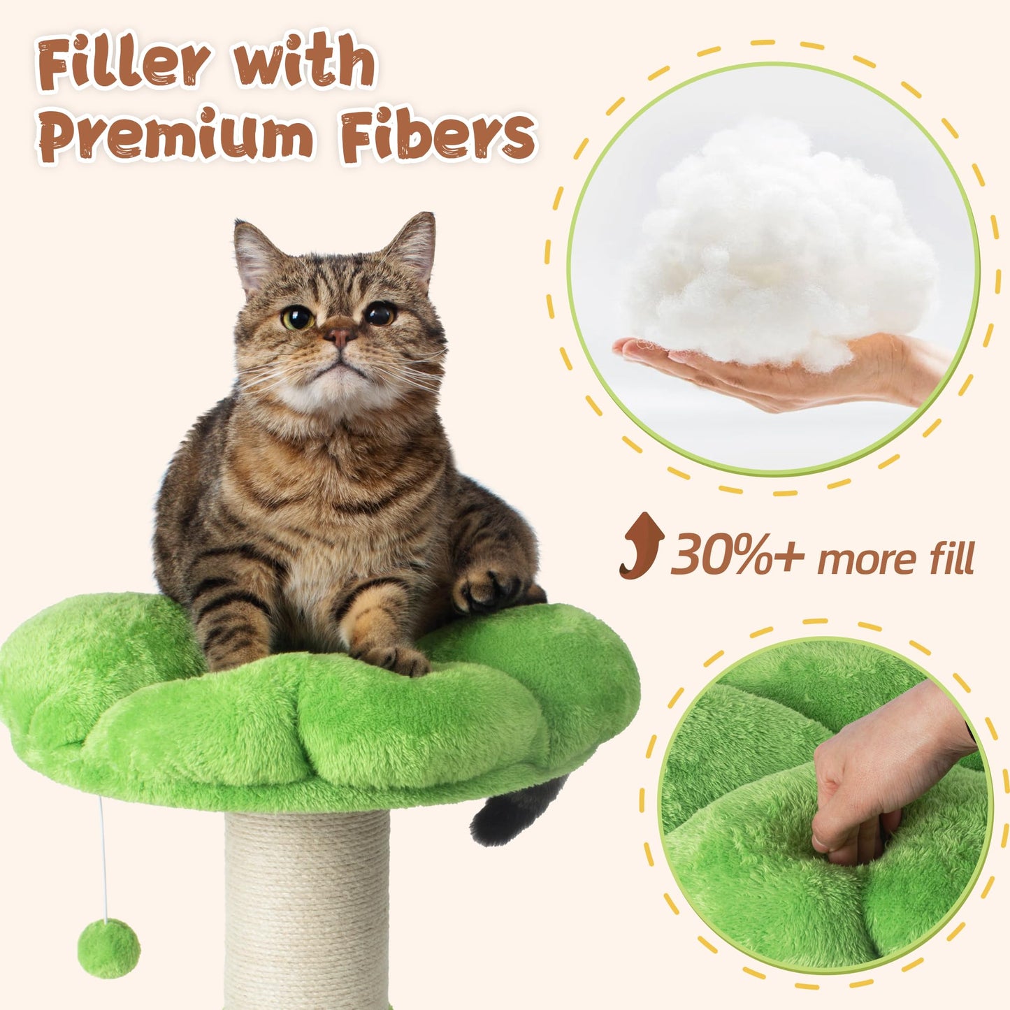Fantasreen Scratching Post Tall Cat Scratcher for Indoor, Tree
