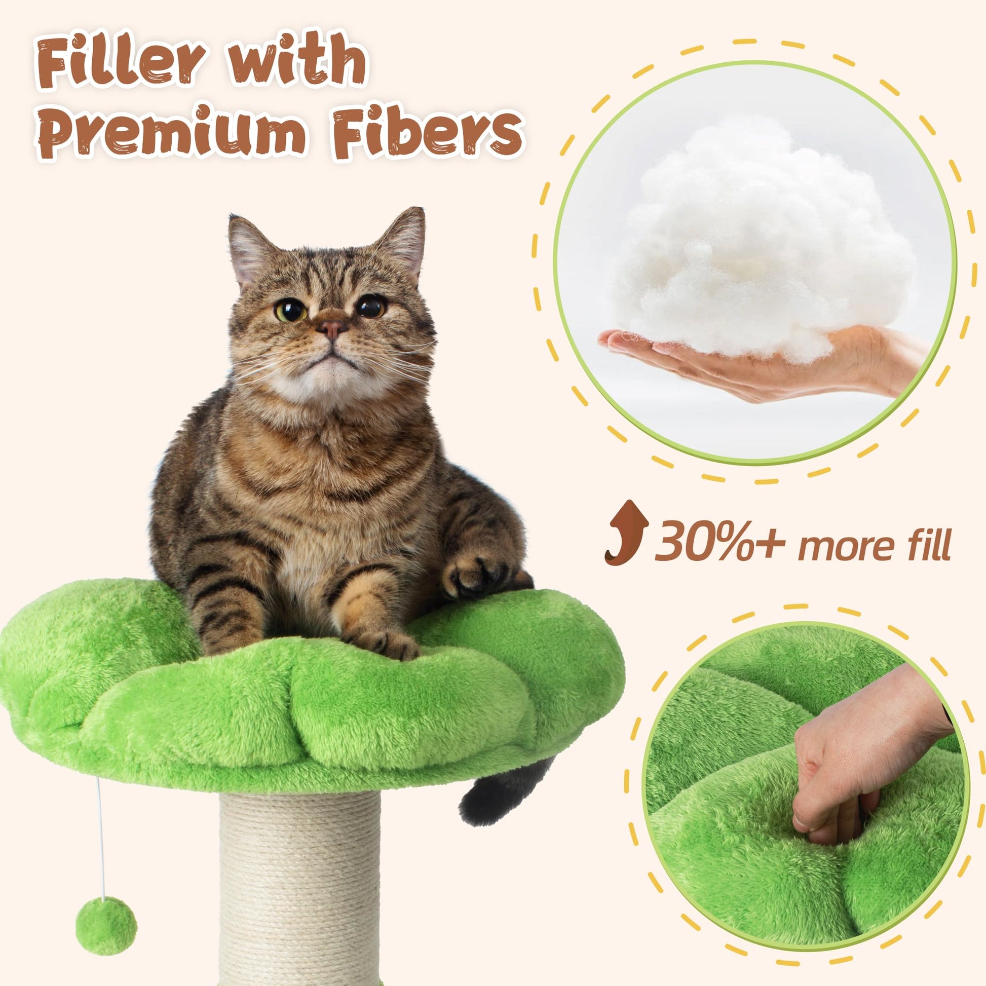 Fantasreen Scratching Post Tall Cat Scratcher for Indoor, Tree
