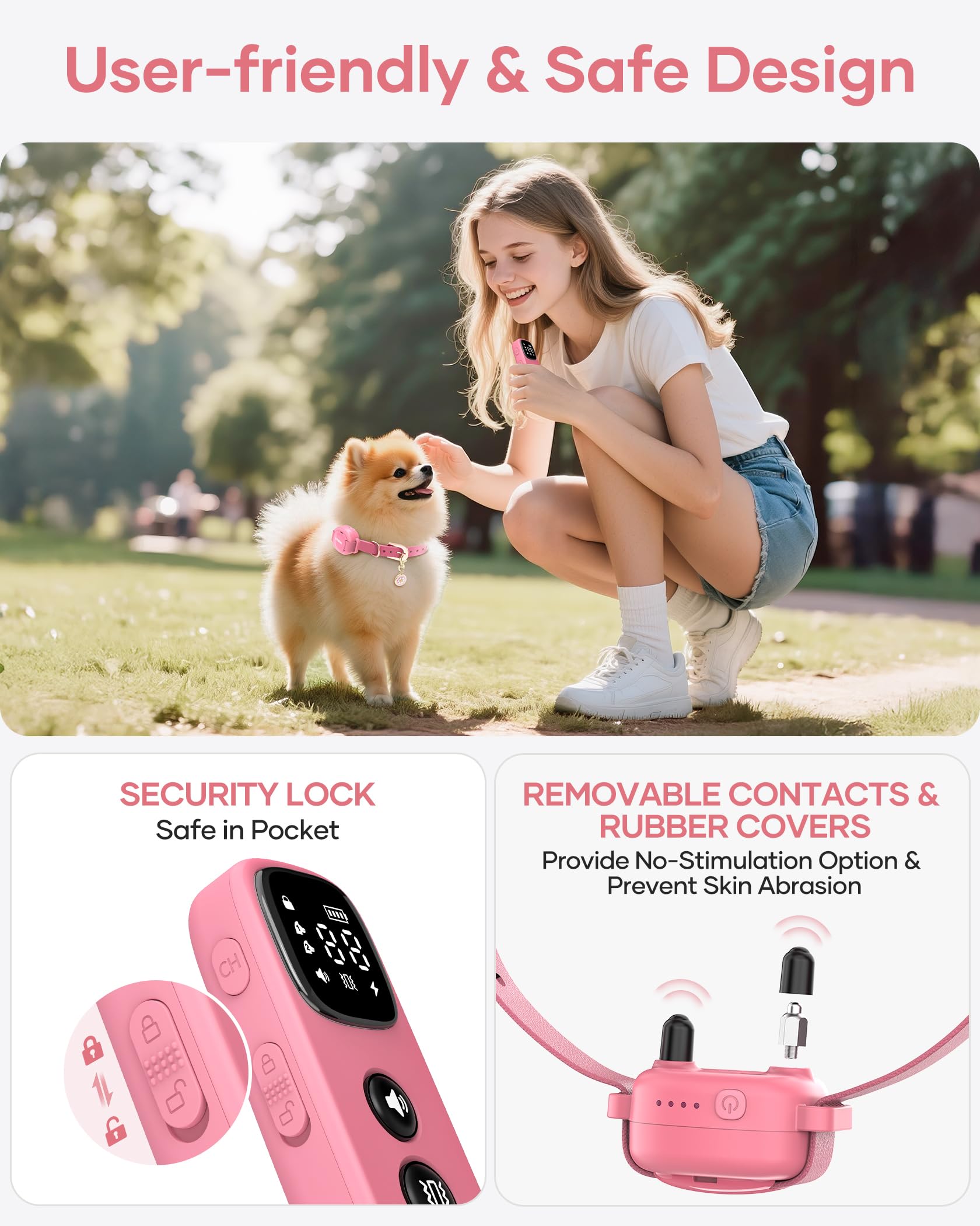Jugbow 2-in-1 Pet ID Tag Shock Collar for Small Dogs Dog Collar